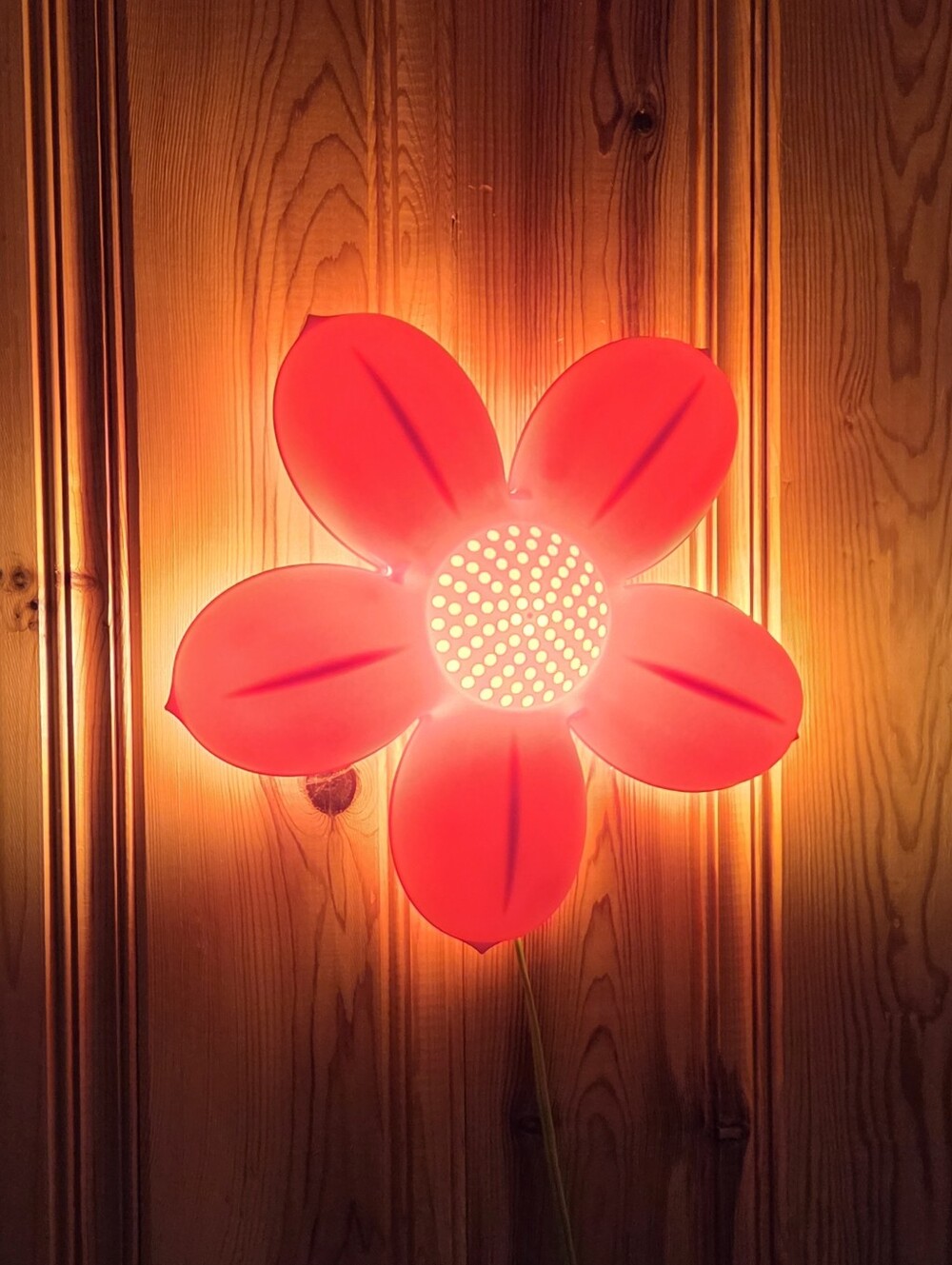 Vintage IKEA Smila Blomma pink flower wall lamp designed by Anna Efverlund